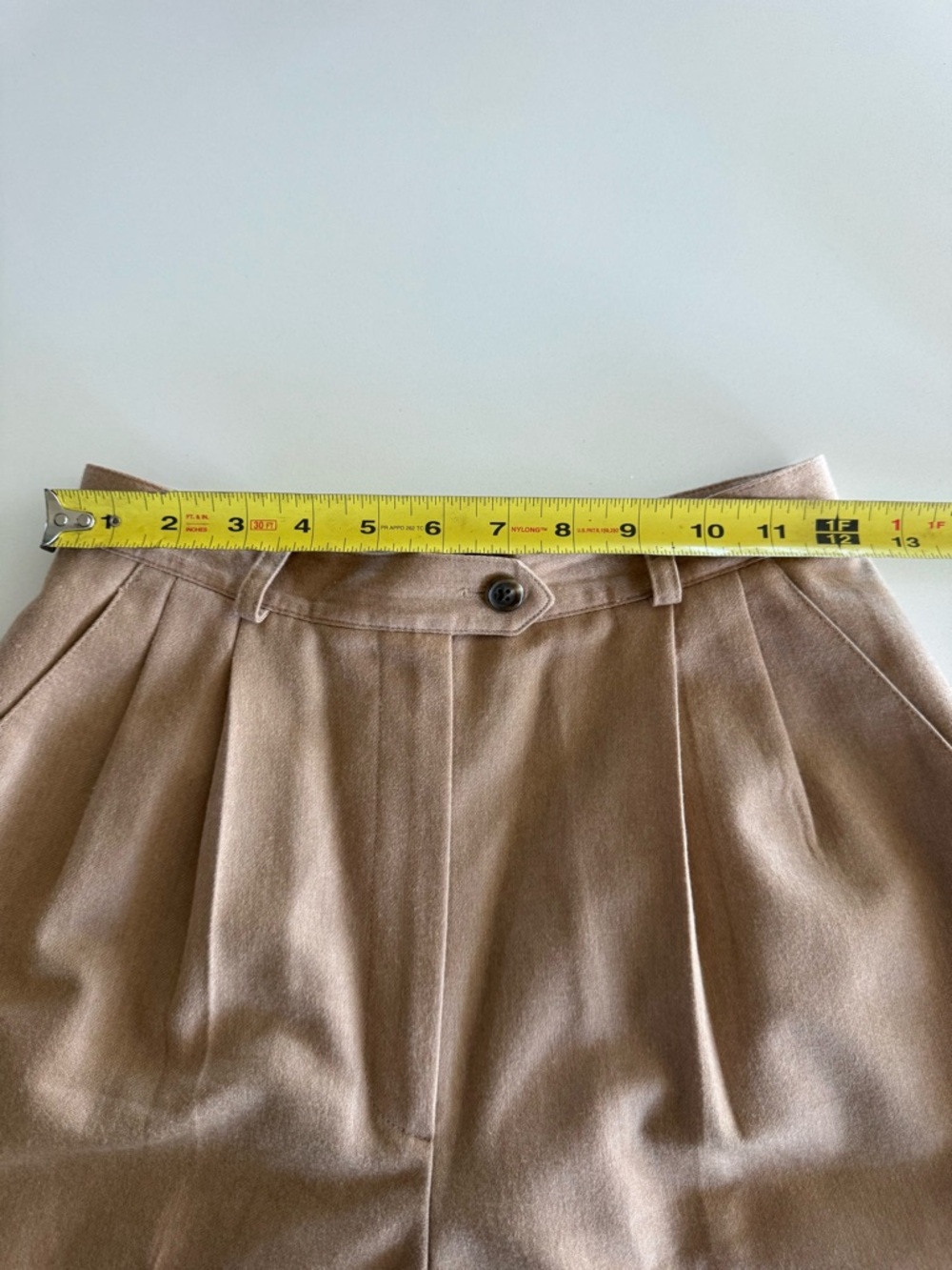 Woman’s Wool Pleated Tan Dress Pants - Picture 5 of 6